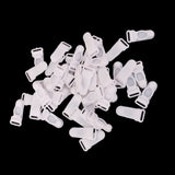 50pcs Womens Plastic Garter Belt Clips Hooks Grips White