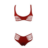 Women Bikini Push-up Padded Bra Swimsuit Bathing Suit -Swimwear Red L