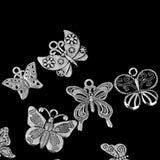 Maxbell 12pcs Exquisite Silver Butterfly Shape Charms Pendants Jewelry DIY