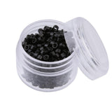 Maxbell 500Pcs 5mm Aluminum Micro Nano Rings Beads for Hair Extensions Black