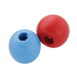 Maxbell 100Pcs Mixed Color Wooden Round Bead With Hole for DIY Craft Findings 12mm