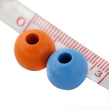 Maxbell 100Pcs Mixed Color Wooden Round Bead With Hole for DIY Craft Findings 12mm