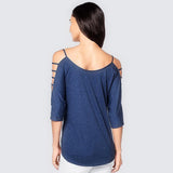 Women Fashionable Polyester Blouse Top Beach Party Supplies Summer Clothing Blue S