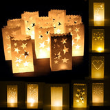 10Pcs Butterfly Design Candle Bags Candle Lantern Bags White