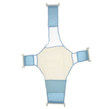 Maxbell Infant Baby Adjustable Bath Seat Support Safety Cross Mesh Shower Net Blue