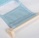 Maxbell Infant Baby Adjustable Bath Seat Support Safety Cross Mesh Shower Net Blue