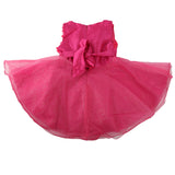 Cute Round Neck Sleeveless Flower Ball Gown Dress for Girls 130cm Rose