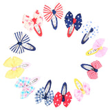 12Pcs Mixed Bowtie Kids Child Hair Snap Clips Hair Grip Barrettes Headband