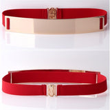 Women Girls Ladies Fashionable Casual Elastic Gold Metal Sequins Waistband Red 70CM