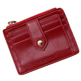 Unisex Pu Leather Money Clip Wallet ID Credit Card Holder Case Bag Wine Red