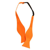 Men Polyester Smooth Adjustable Self Bow Tie Necktie Wedding Party Supplies Orange