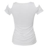 Smock Top Summer Strapless T-Shirt Lace Shoulder Vest Top Sleeves in White S