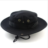 Men Hunting Hat Cap Outdoor Wide Bucket Unisex Fishing Black