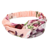 Womens Floral Twisted Knotted Head Wrap Turband Headband Hair Band Pink