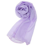 Women Chiffon Swimwear Pareo Scarf Beach Cover-Up Wrap Sarong Purple