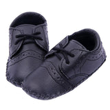 Maxbell PU Leather Toddler Baby Shoes Infant Baby Crib Walker Shoes Deep Black 12