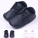 Maxbell PU Leather Toddler Baby Shoes Infant Baby Crib Walker Shoes Deep Black 12