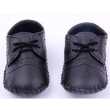 Maxbell PU Leather Toddler Baby Shoes Infant Baby Crib Walker Shoes Deep Black 12