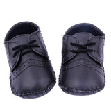 Maxbell PU Leather Toddler Baby Shoes Infant Baby Crib Walker Shoes Deep Black 12