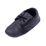 Maxbell PU Leather Toddler Baby Shoes Infant Baby Crib Walker Shoes Deep Black 12