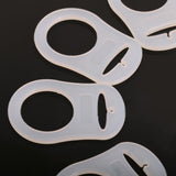 Maxbell 10pcs Silicone Button Ring Dummy Pacifier Holder Clip Adapter White