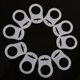 Maxbell 10pcs Silicone Button Ring Dummy Pacifier Holder Clip Adapter White