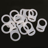 Maxbell 10pcs Silicone Button Ring Dummy Pacifier Holder Clip Adapter White