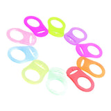 Maxbell 10pcs Silicone Button Ring Dummy Pacifier Holder Clip Adapter Multi