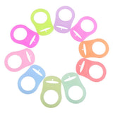 Maxbell 10pcs Silicone Button Ring Dummy Pacifier Holder Clip Adapter Multi