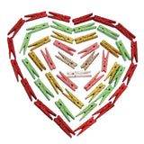Multipurpose Mini Craft Pegs Wooden Sequins Clothespin Clips Scrapbooking Card Making DIY Pins Pack of 20PCS Red