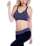 Women Active Quick-Drying Section Stained Push Up Yoga Training Bra Blue