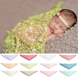 Maxbell Newborn Baby Mulberry Silk No-Stretch Lace Wraps Photography Props Purple