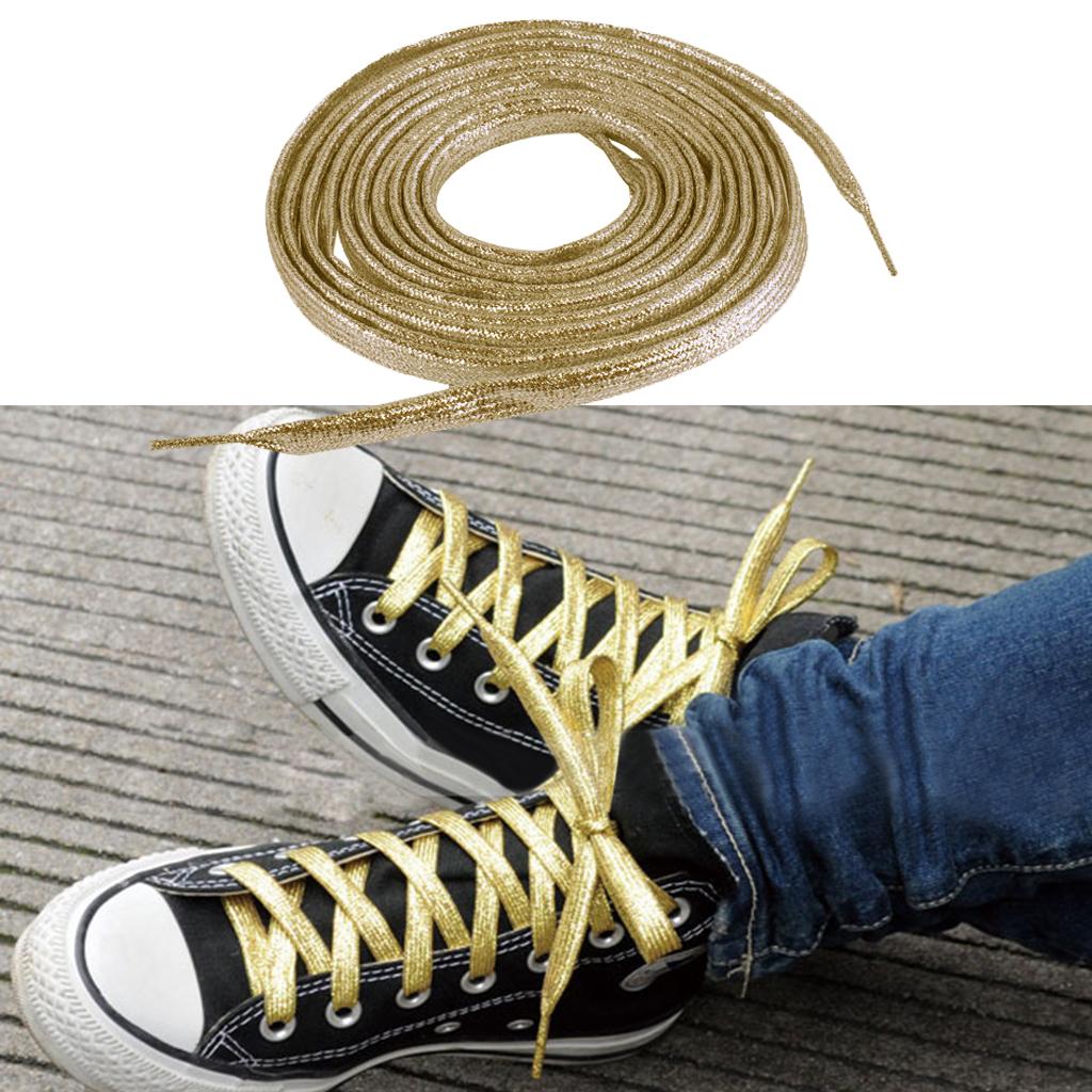 Leather Shoelaces Gold Sneaker Laces Leather Laces Metallic Shoe