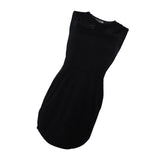 Women's Mesh Hollow Out Solid Bodycon Dress Black S