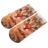 Fashion Unisex Socks 3D Full Print Low-Cut Ankle Polyeater Socks Angry Cat