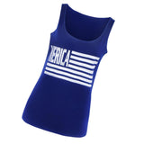 Fashion Women Vest Sleeveless Shirt Blouse Summer Casual Loose Tops Blue XL