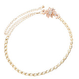 Maxbell Women Wedding Dress Flower Waist Chain Belt Rhinestone Waistband