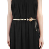 Maxbell Women Wedding Dress Flower Waist Chain Belt Rhinestone Waistband