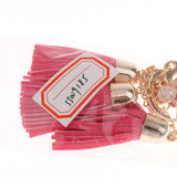 Charm Casual Faux Leather Tassel Keychain Bag Pendant Purse Decor Red