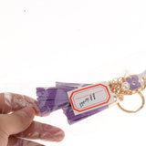 Fashion Casual Faux Leather Tassel Keychain Bag Pendant Purse Decor Purple