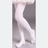 Kid's And Adult's Dance Pantyhose Velvet Footed Tight Leg Stockings White