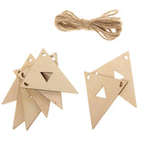 Maxbell Wooden Pennants Pattern Bunting Banner with Triangle for Party Hanging Garland