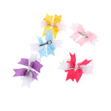 5pcs Polka Dot Ladies Girls Ribbon Bow Hair Clips Barrette Headwear