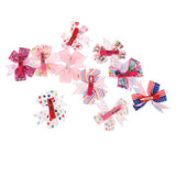 10pcs Ladies Girls Halloween Ribbon Bow Hair Clips Barrette Headwear