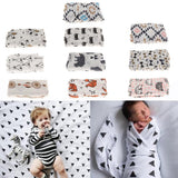 Maxbell Cotton Muslin Receiving Blanket Swaddle Bedding Cover for Baby Black Pattern