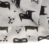 Maxbell Cotton Muslin Receiving Blanket Swaddle Bedding Cover for Baby Black Pattern