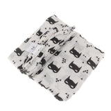 Maxbell Cotton Muslin Receiving Blanket Swaddle Bedding Cover for Baby Black Pattern