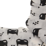 Maxbell Cotton Muslin Receiving Blanket Swaddle Bedding Cover for Baby Black Pattern
