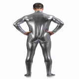 Shiny Spandex Full Body Suit Second Skin Bodysuit Zentai Unitard Grey S