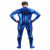 Shiny Spandex Full Body Suit Second Skin Bodysuit Zentai Unitard Blue M